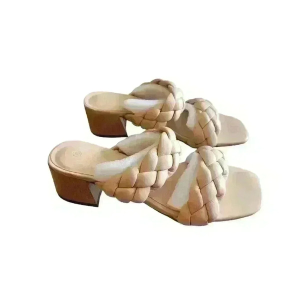 Women's Braided  heeled Sandals - Picture 1 of 3